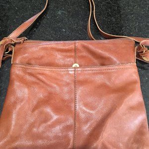 Margot Cognac Whiskey Soft Leather Crossbody Bag Hobo